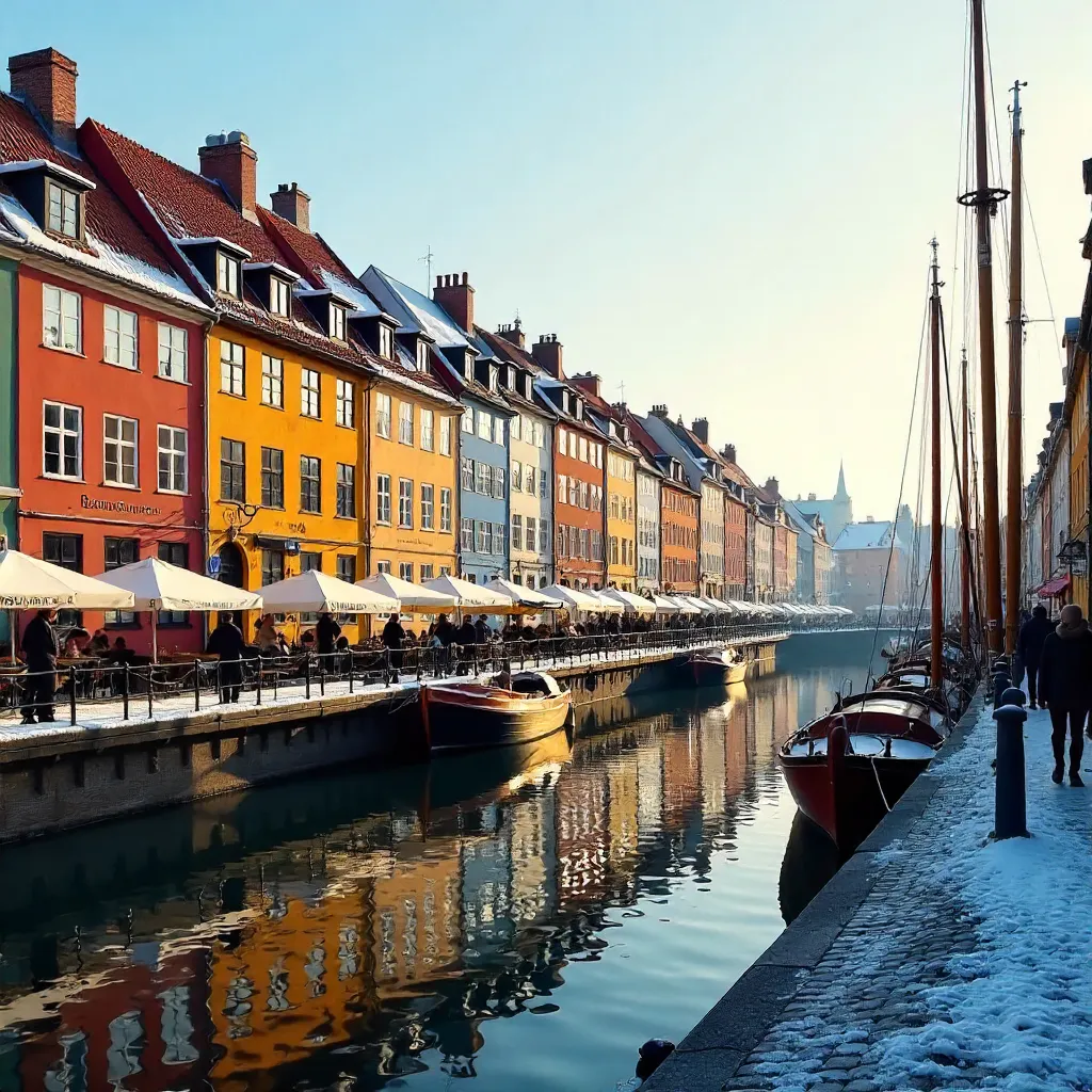 Winter Sun on Colorful Nyhavn Facades, Copenhagen