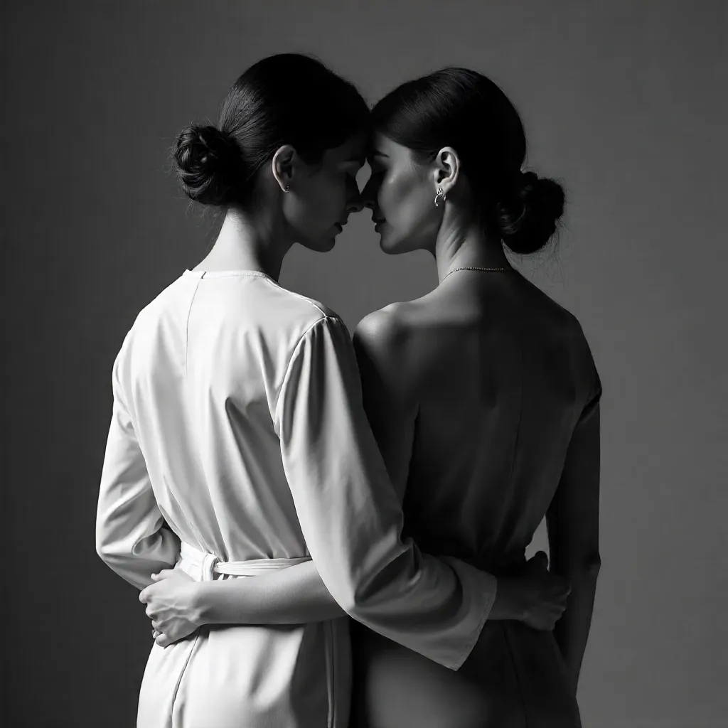 Timeless Bond: Two Women from Behind