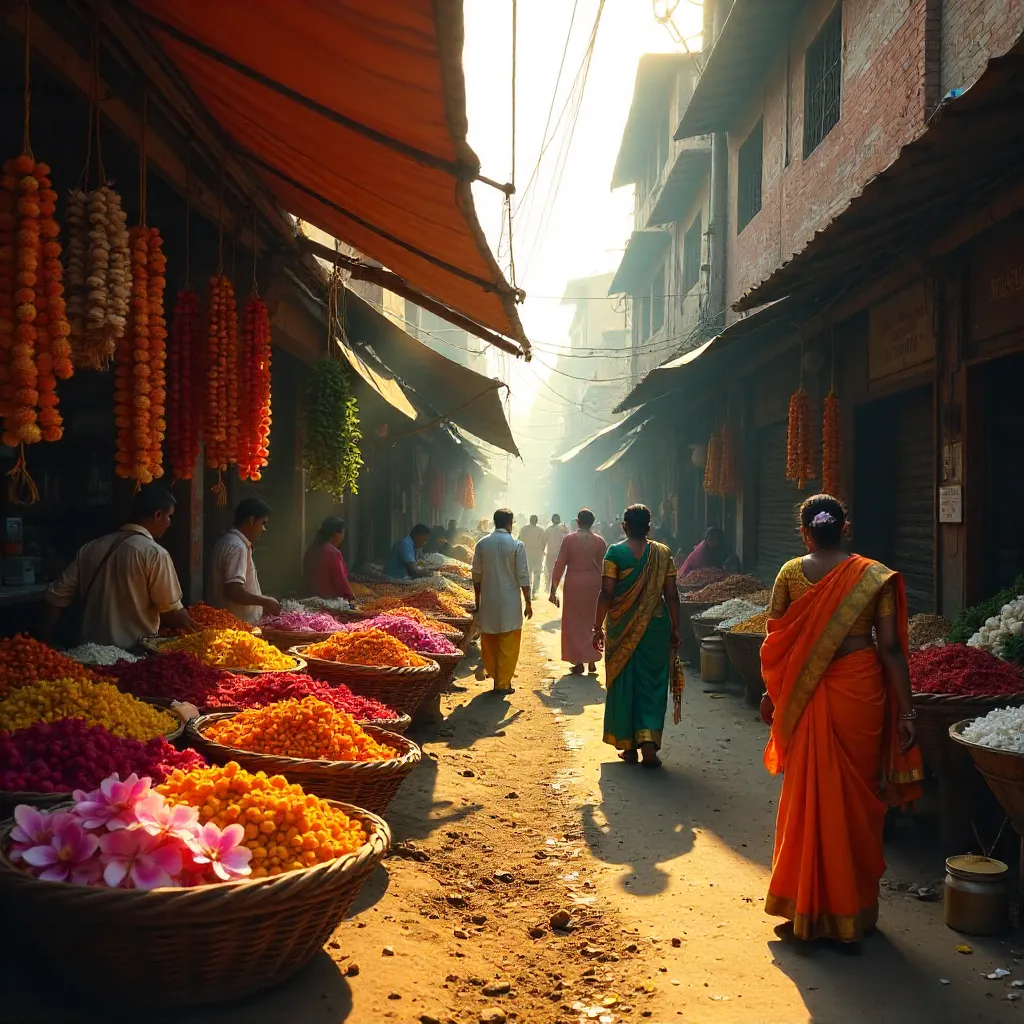 Vibrant Bengaluru Flower Market at Dawn