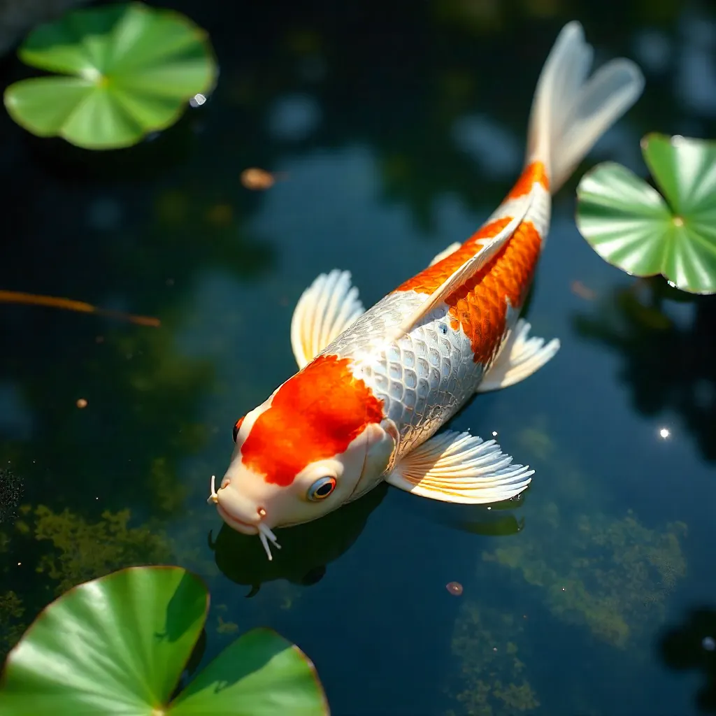 Close-Up Koi in a Serene Pond