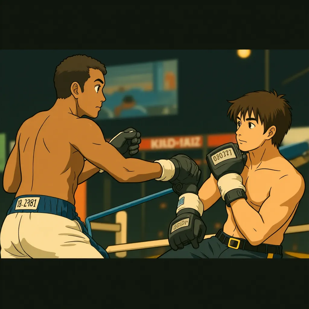 Sylvester Stallone and Antonio Tarver in Rocky Balboa (2006) - Anime style