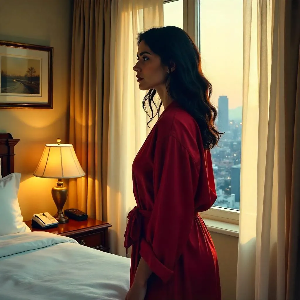 Oil Portrait: A Young Latina in a Hotel Room