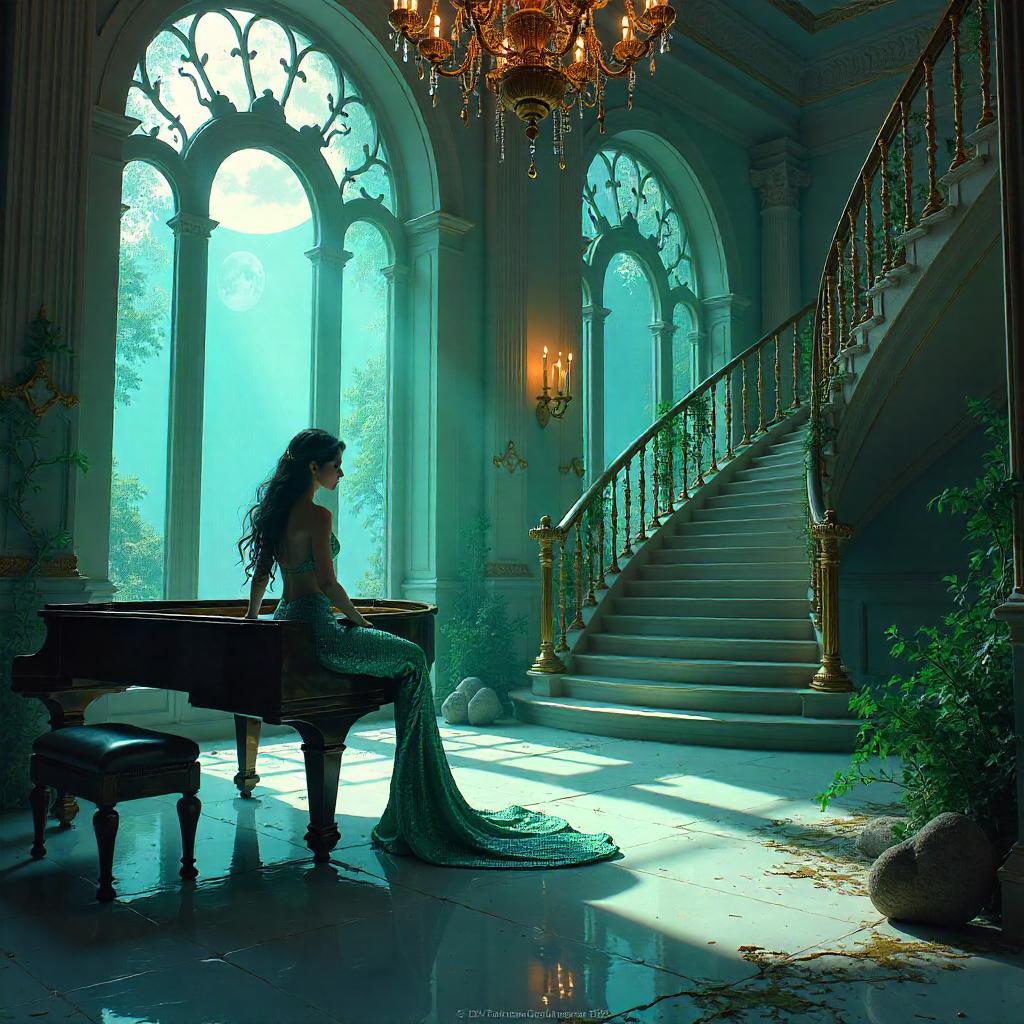 Siren in a Moonlit Mansion - Concept Art