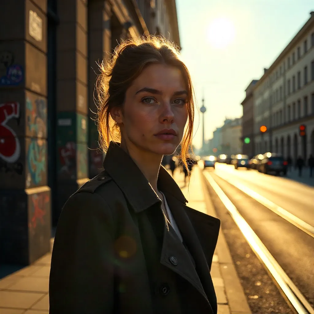 Chiaroscuro Portrait in Sunlit Berlin