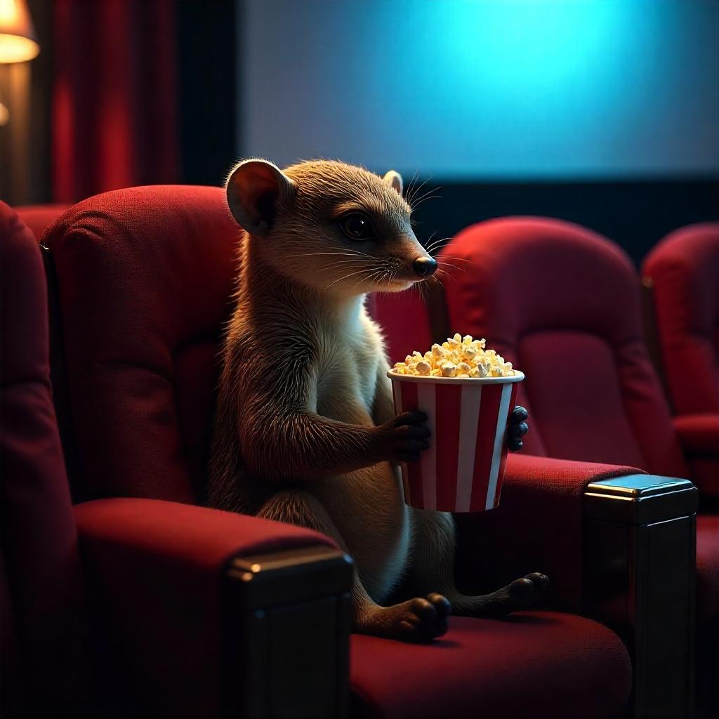 Mongoose in a Dim Cinema: a 3D Render
