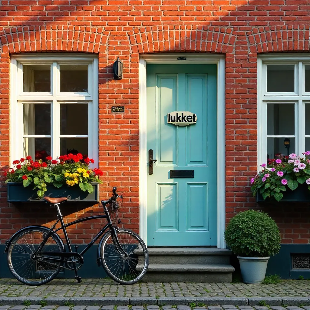 Odense Doorway: Lukket Sign and Flowers
