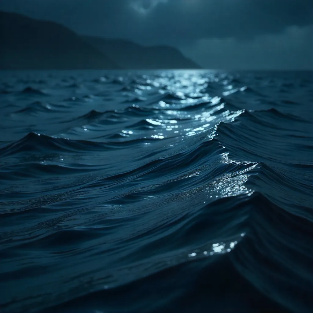 Moody Dark Ocean: Ripples and Subtle Waves