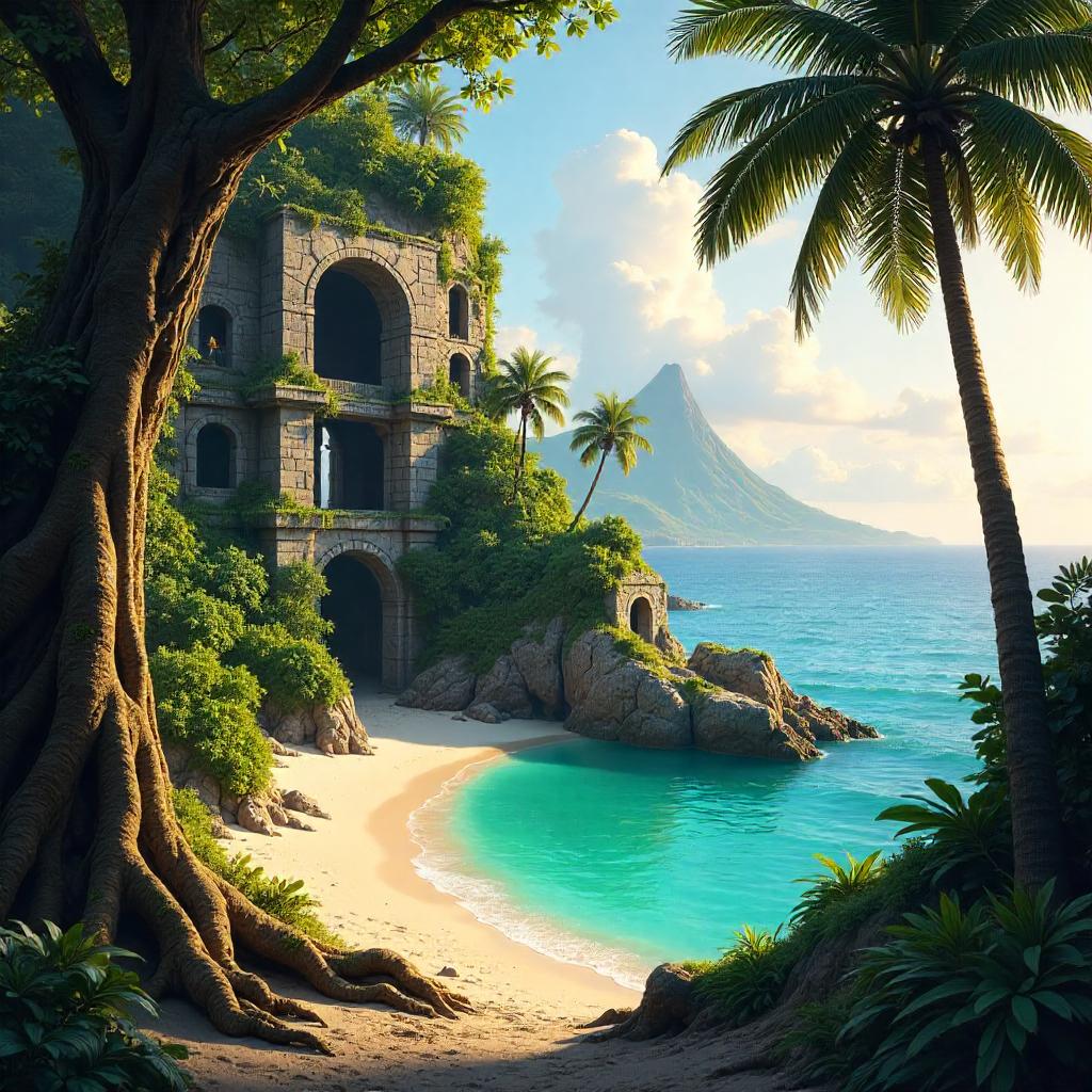 Ruins on a Tropical Island Concept Art
