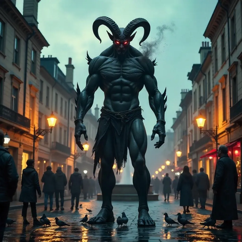 Demon in the Town Square - Photorealistic