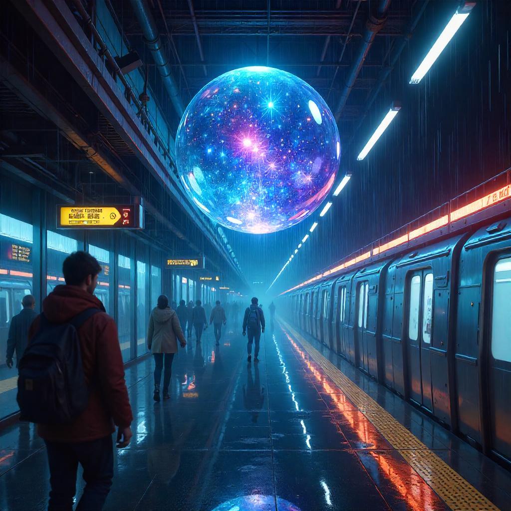 Infinity Stone in a Neon Train Station