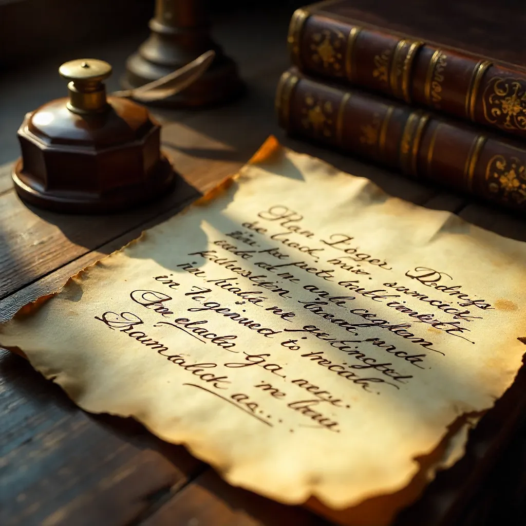 Close-up of 19th-Century Handwritten Manuscripts and Books