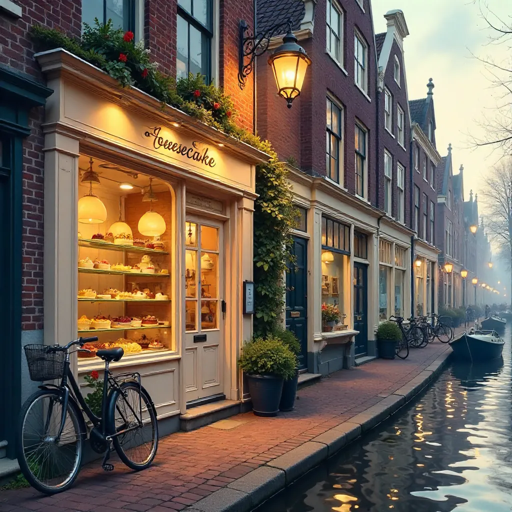 Quaint Cheesecake Shopfront in Amsterdam
