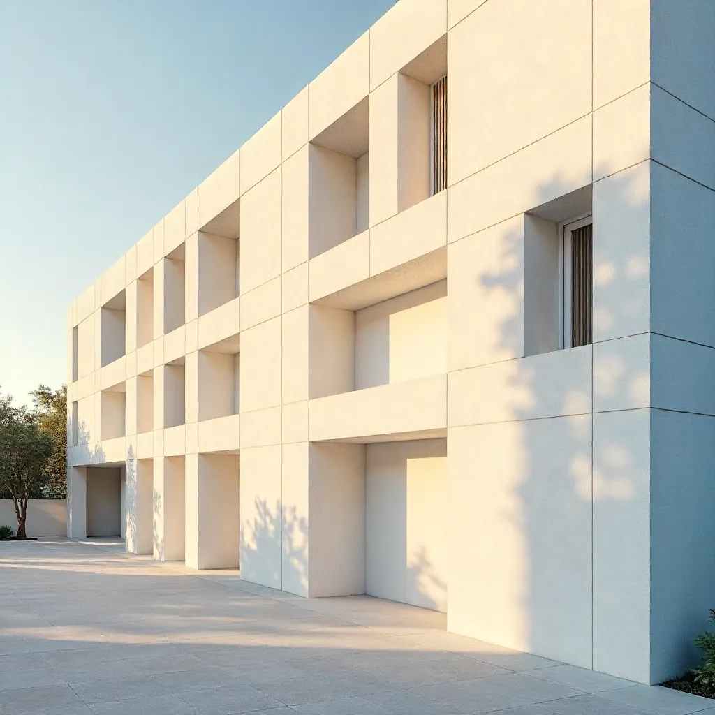 Minimalist Facade: Geometric Shadows in Light