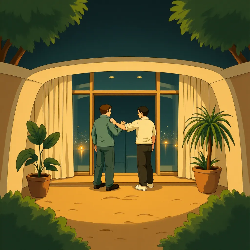 Pedro Pascal and Ebon Moss-Bachrach in The Fantastic Four: First Steps (2025) - Ghibli style