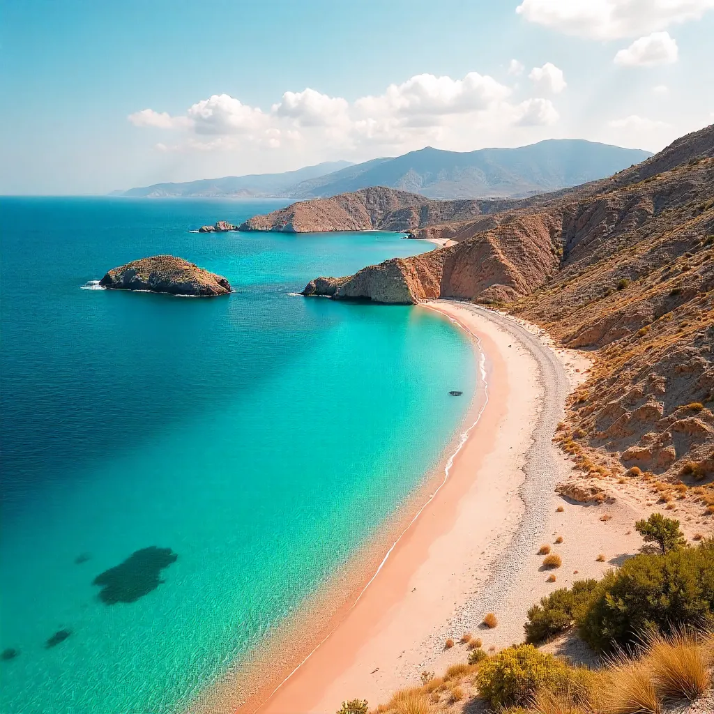 Aerial Panorama of Elafonissi Beach, Crete
