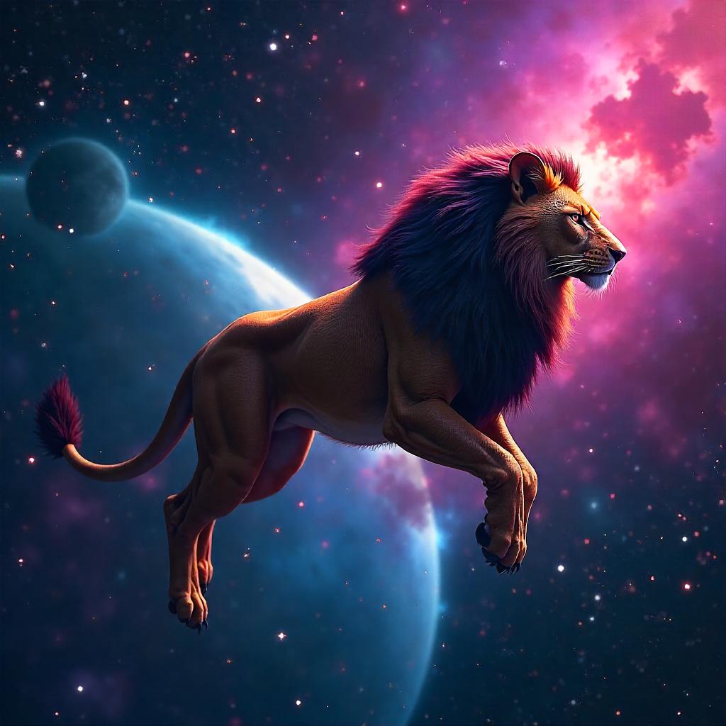 Manticore in Space: A Photorealistic Cosmos Encounter