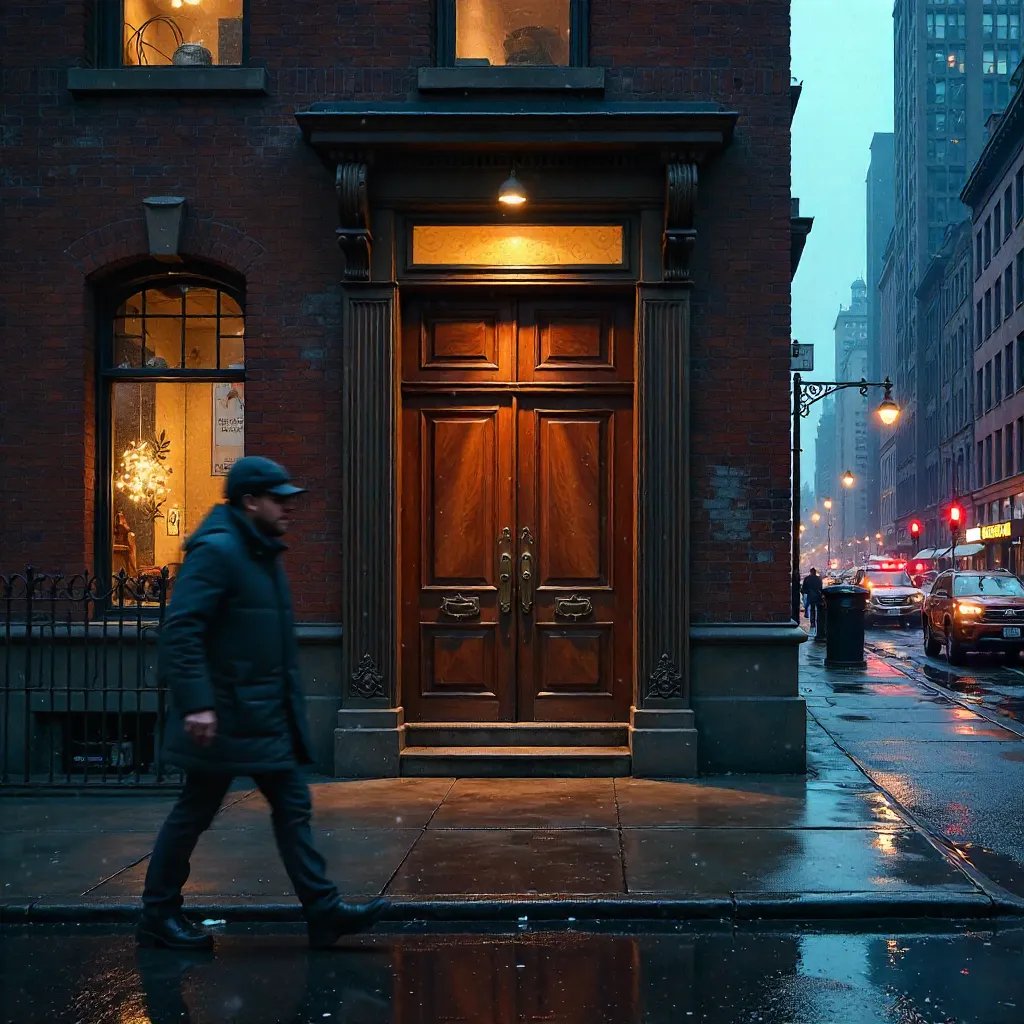 Abstract Motion Blur: Vintage Door in the City