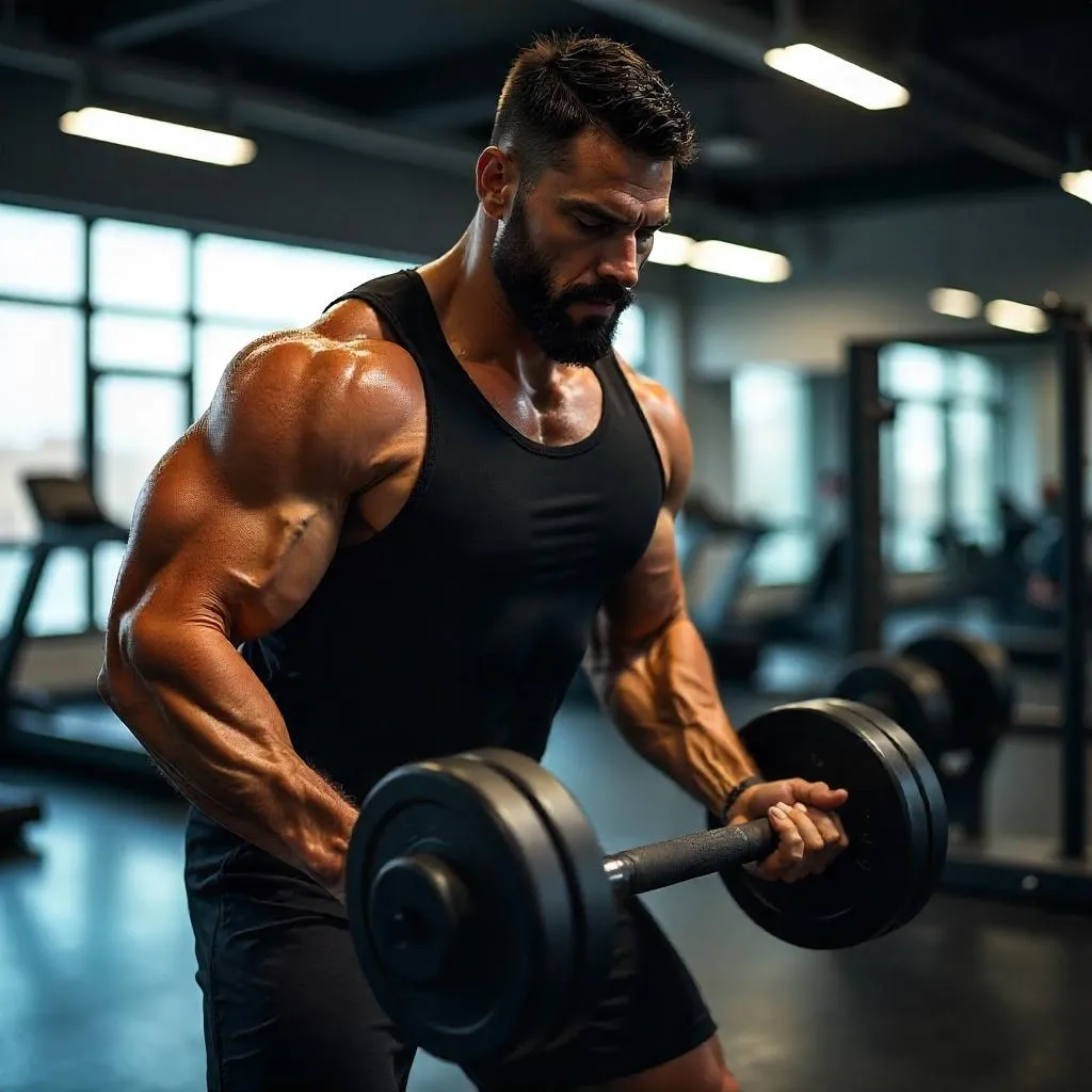 Photorealistic Latino Strongman in the Gym