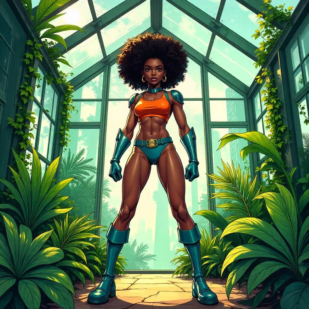 Greenhouse Guardian: Black Heroine in Bloom
