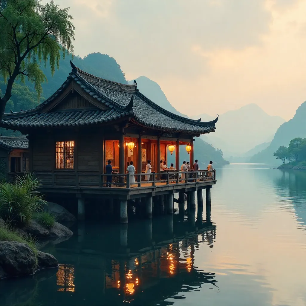 Timeless Riverside Wooden House with Balcony