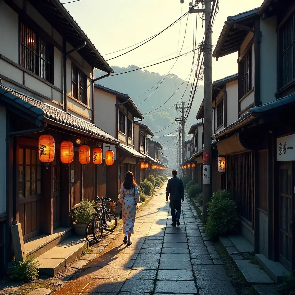 Kyoto Street: Machiya Facades Meet Modern Glass