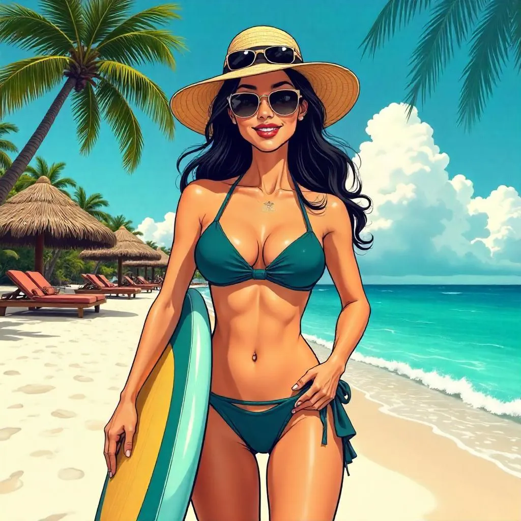 Comic-Book Beauty at a Tropical Beach Resort
