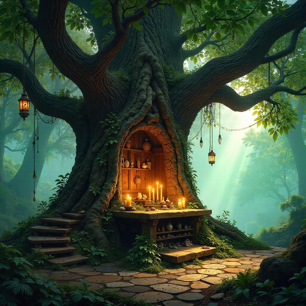 Altar in a Treehouse: Concept Art Scene