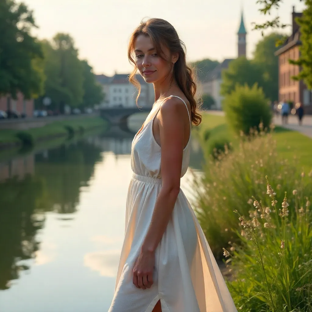 Serene Portrait by Lille's Riverbank