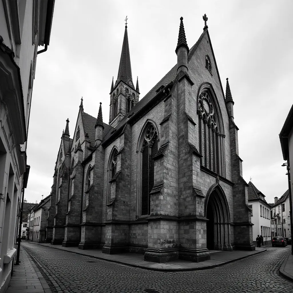 Monochrome Gothic Cathedral in Paderborn