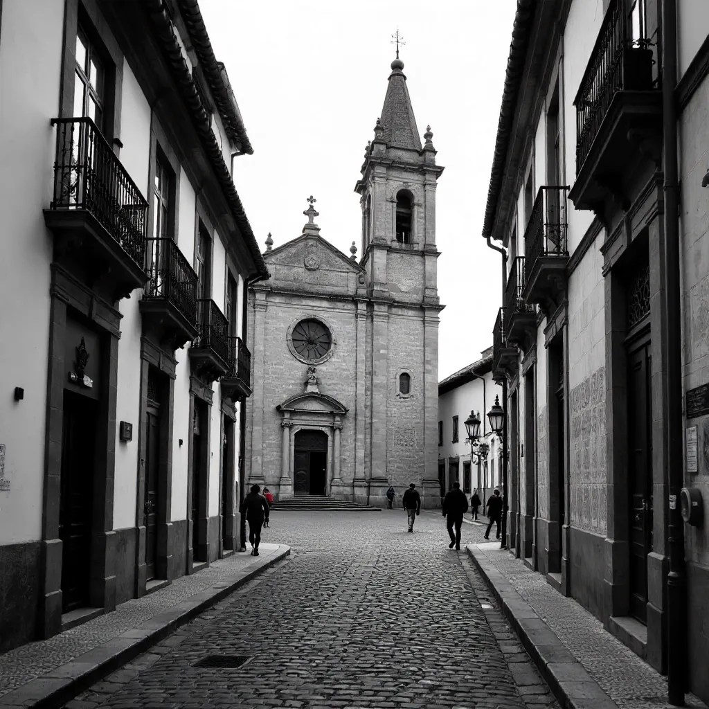Black and White Porto: Historic Church Street