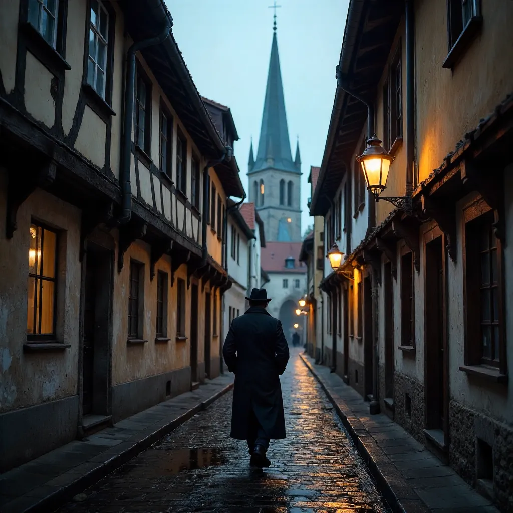 Solitary Wanderer in Tallinn Old Town
