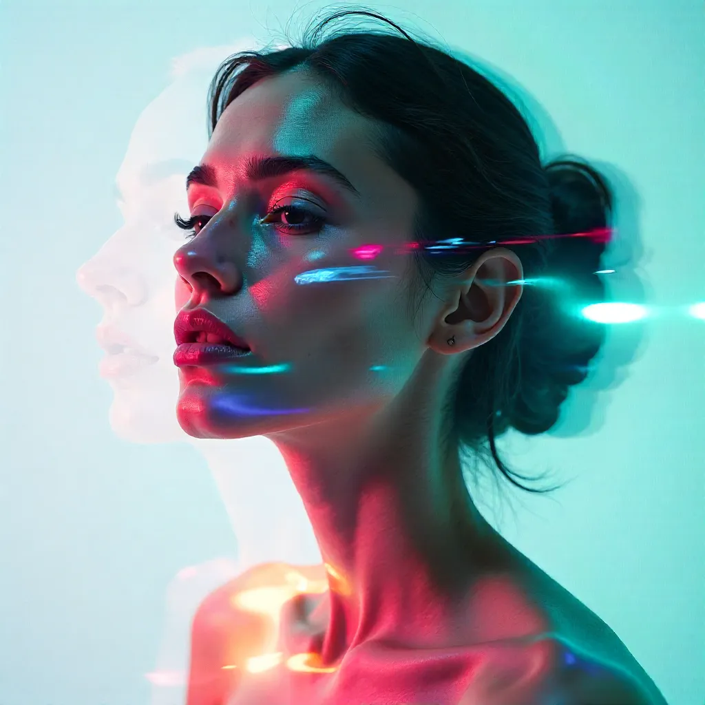 Surreal Motion-Blur Portrait in Studio