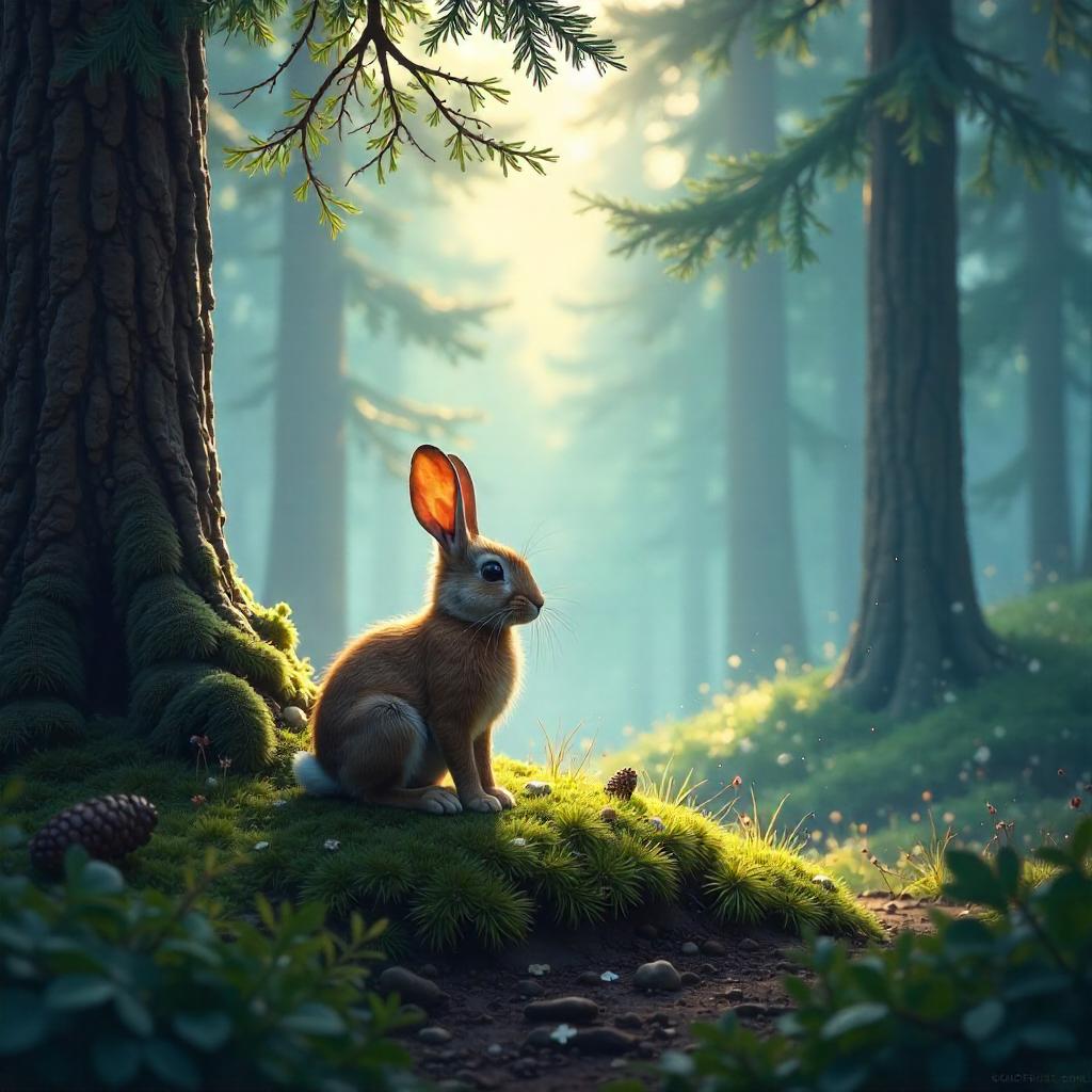 Rabbit in Pine Forest - Concept Art