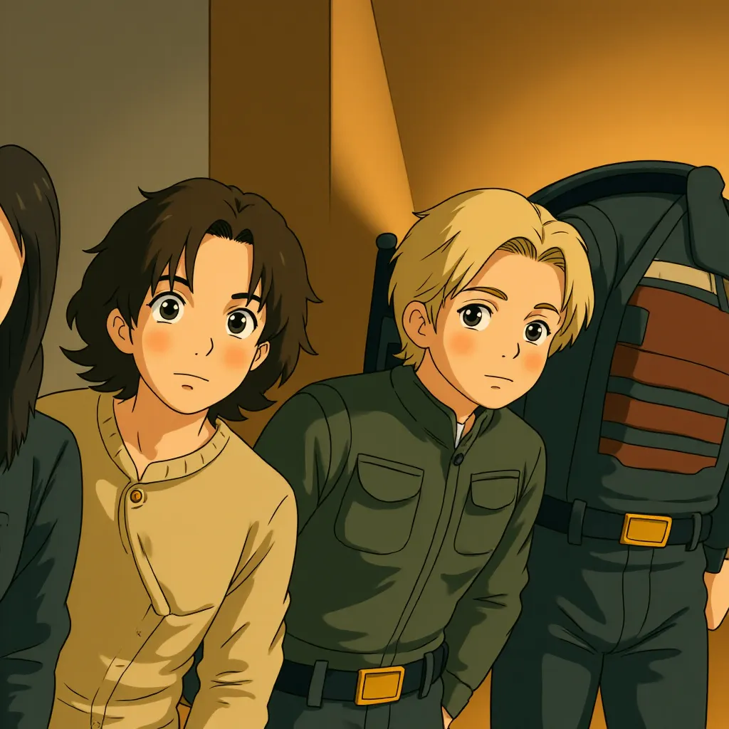 Wyatt Russell, Hannah John-Kamen, Lewis Pullman, and Florence Pugh in Thunderbolts* (2025) - Ghibli style