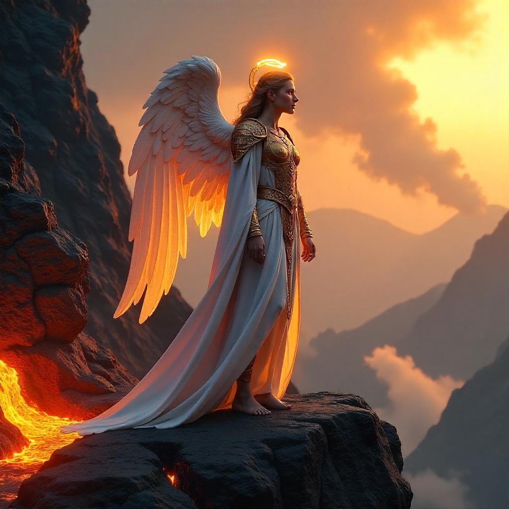 Angel at the Edge of a Molten Lava Flow