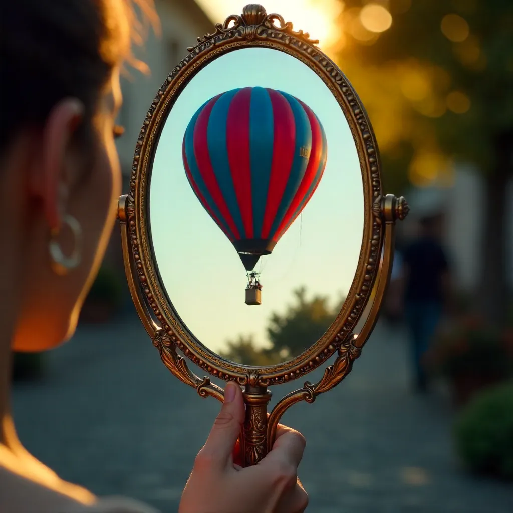 Mirror Reflection: Balloon in Golden Hour