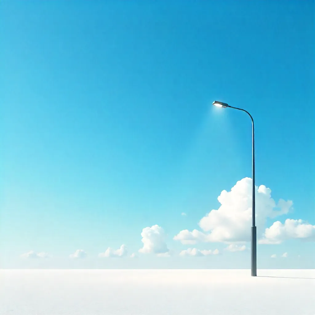 Minimalist Street Lamp Under Bright Sky