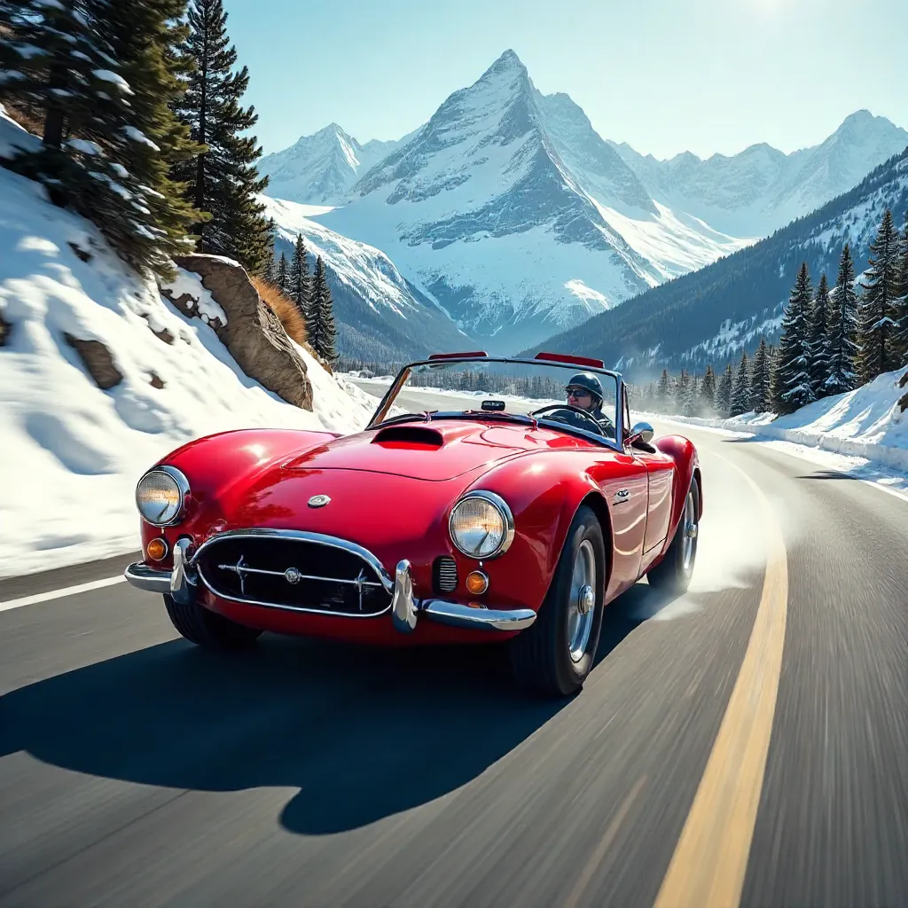 Alpine Adventure: Vintage Sports Car