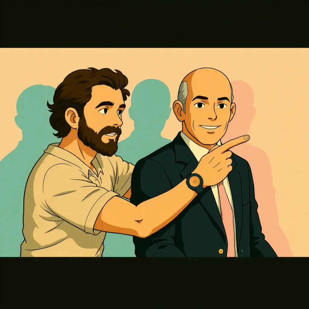 James McAvoy and James Watkins at an event for Speak No Evil (2024) - Anime style