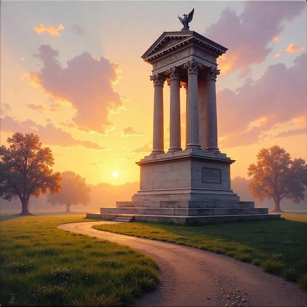 Dawn at the Monument: An Oil Painting
