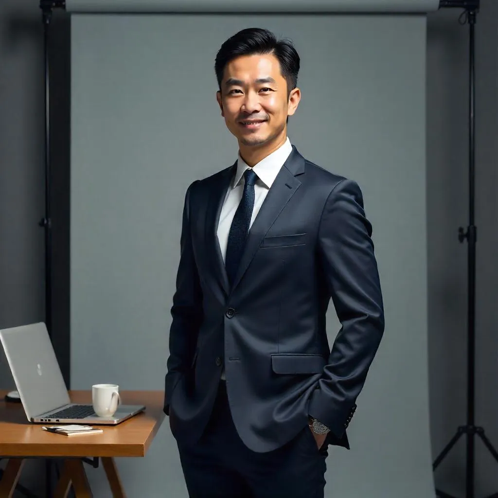 Studio Portrait of a Professional Asian Man