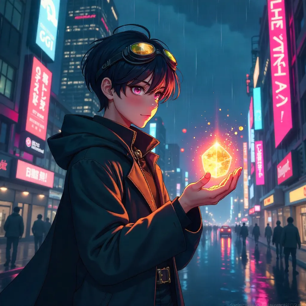 Philosopher's Stone in Neon-Future City