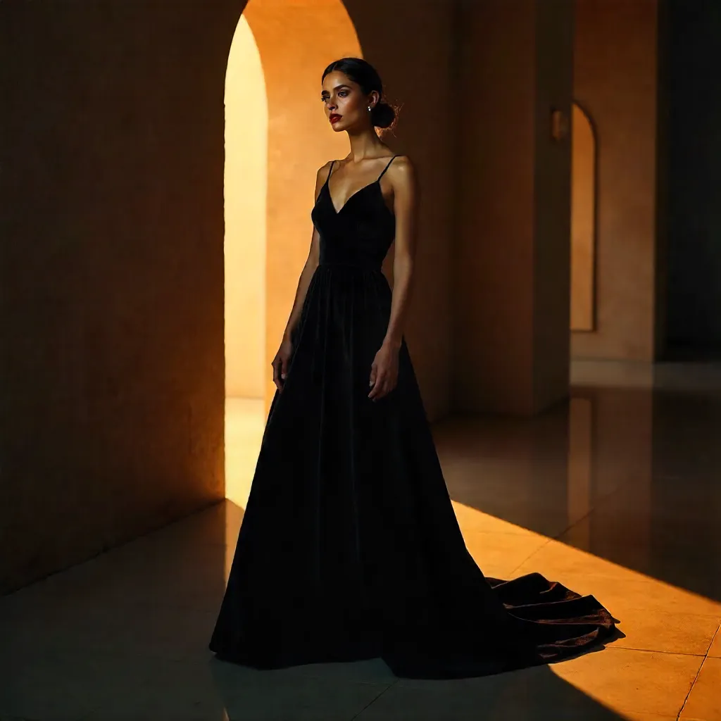 Midnight Velvet Portrait in a Lahore Studio