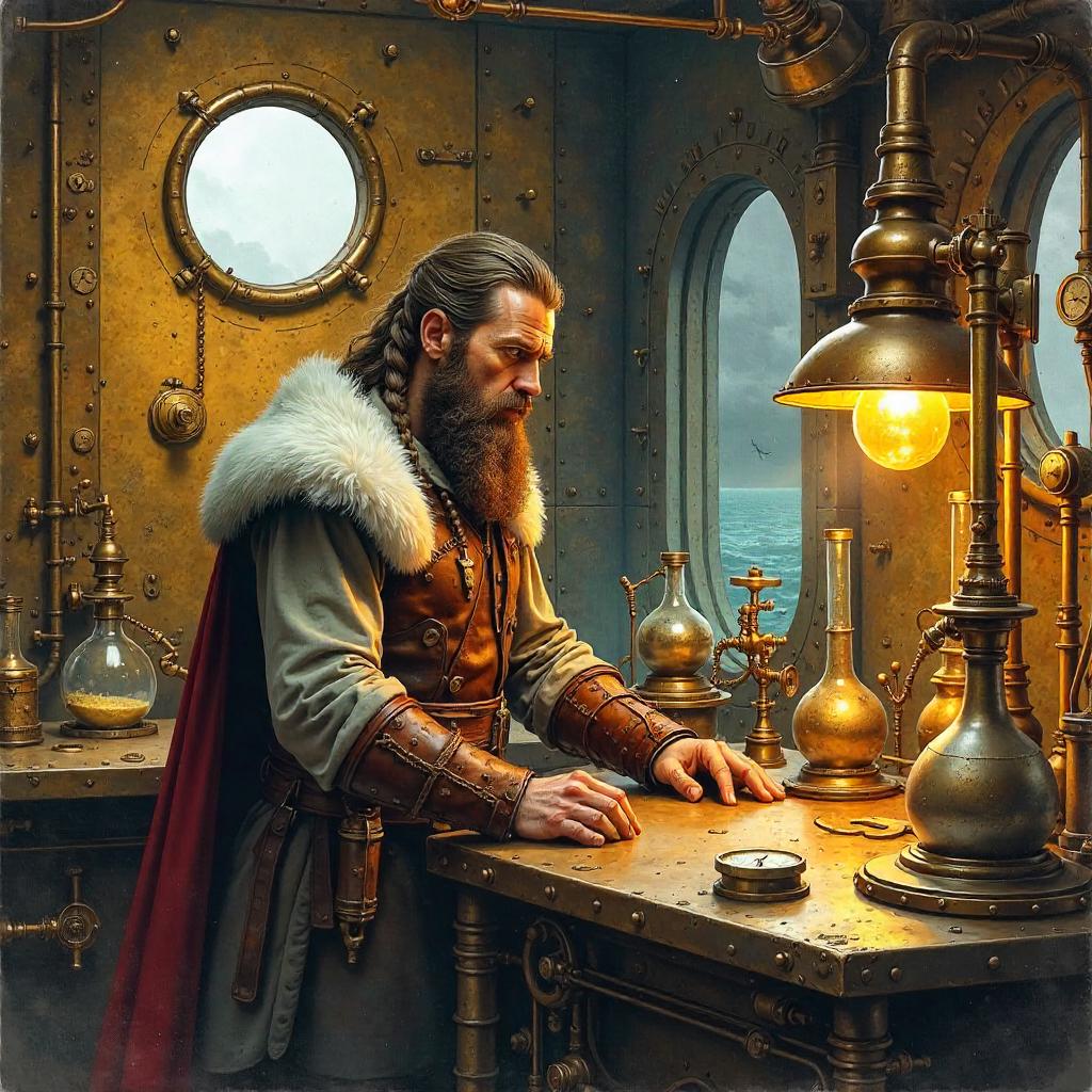 Viking Scientist in a Brass Laboratory
