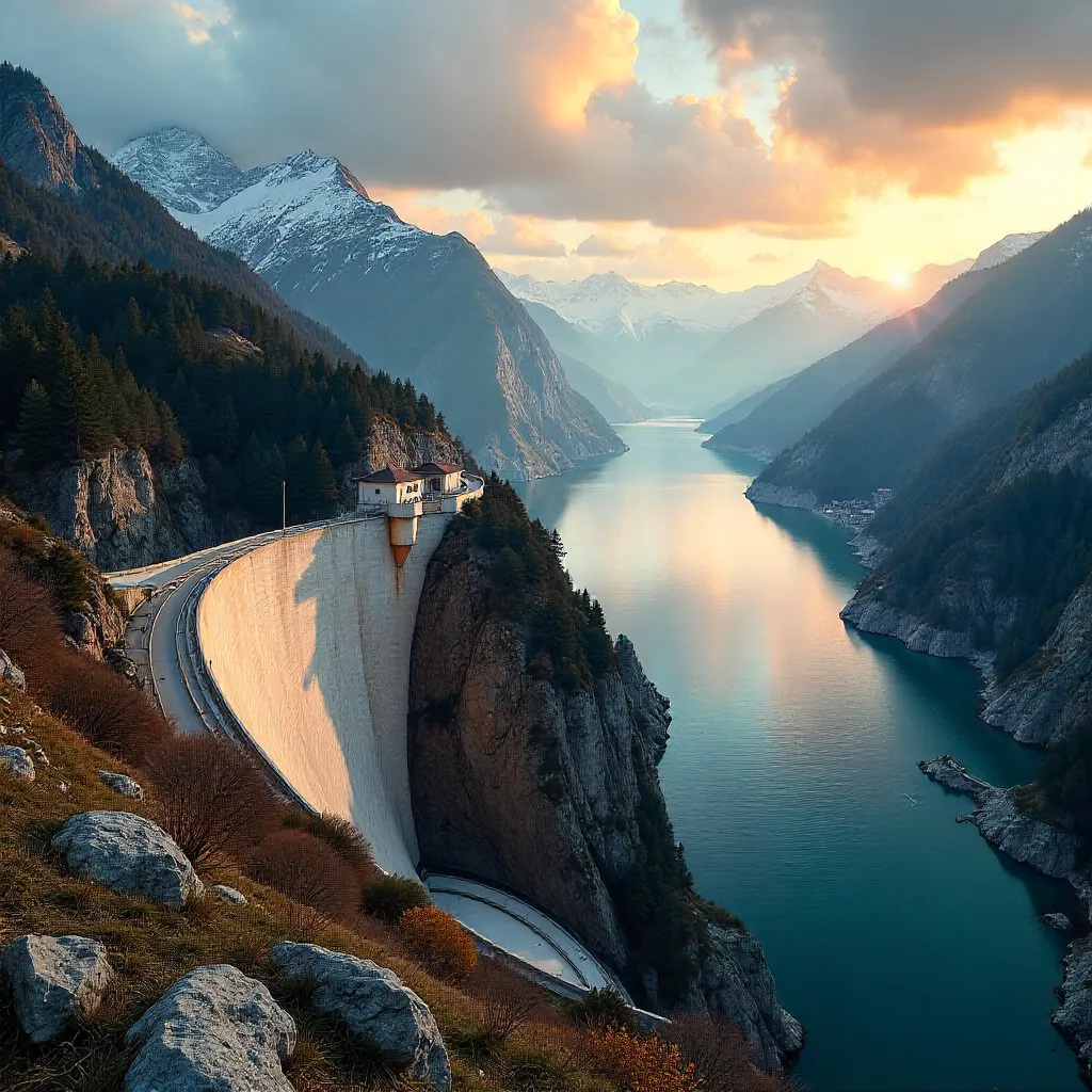 Piedmont Alpine Dam: Scenic Mountain View