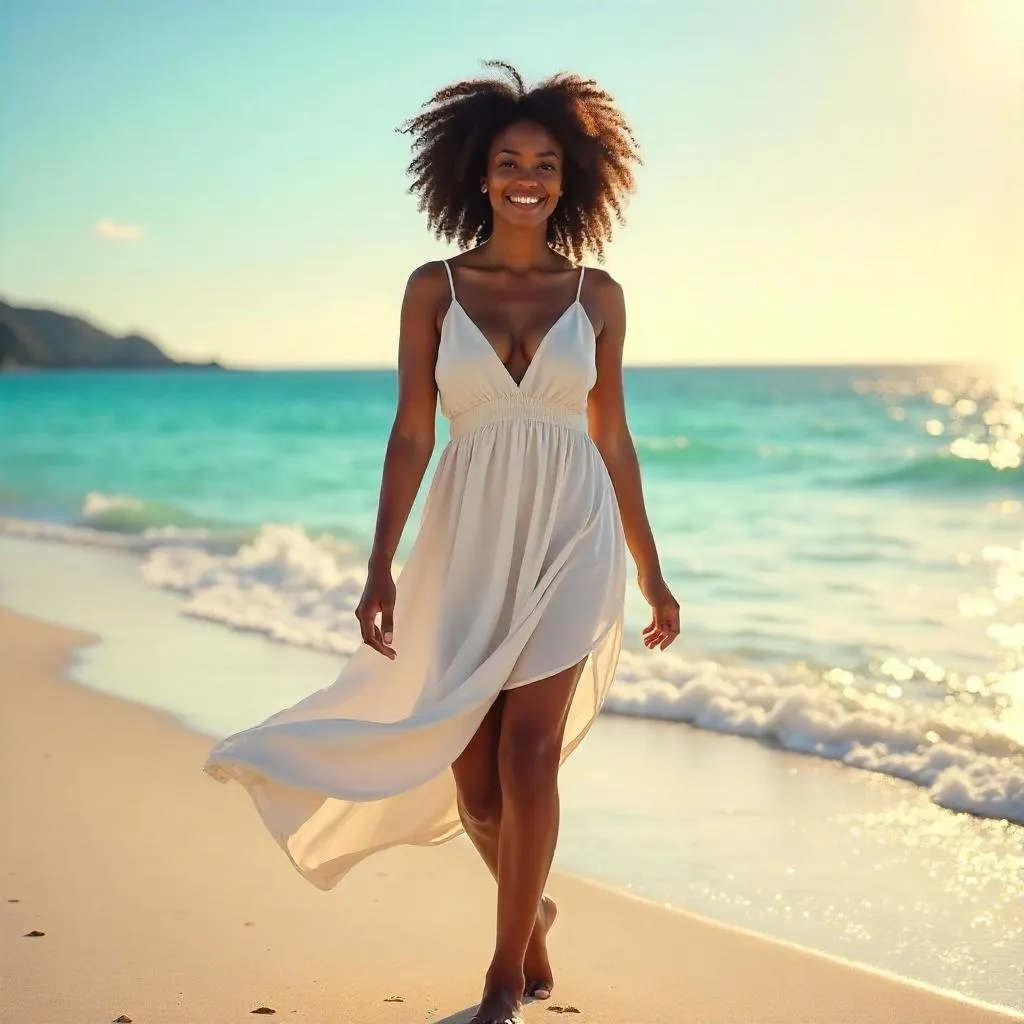 Golden Hour Beach Portrait of a Black Woman