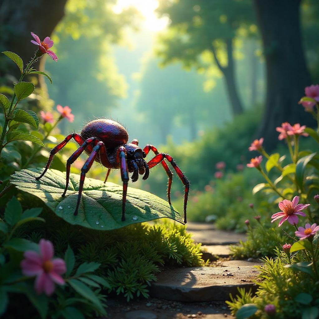 Concept Art: Spider in a Sunlit Garden