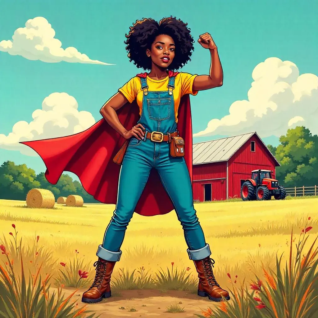 Comic Farm Hero: A Young Black Woman