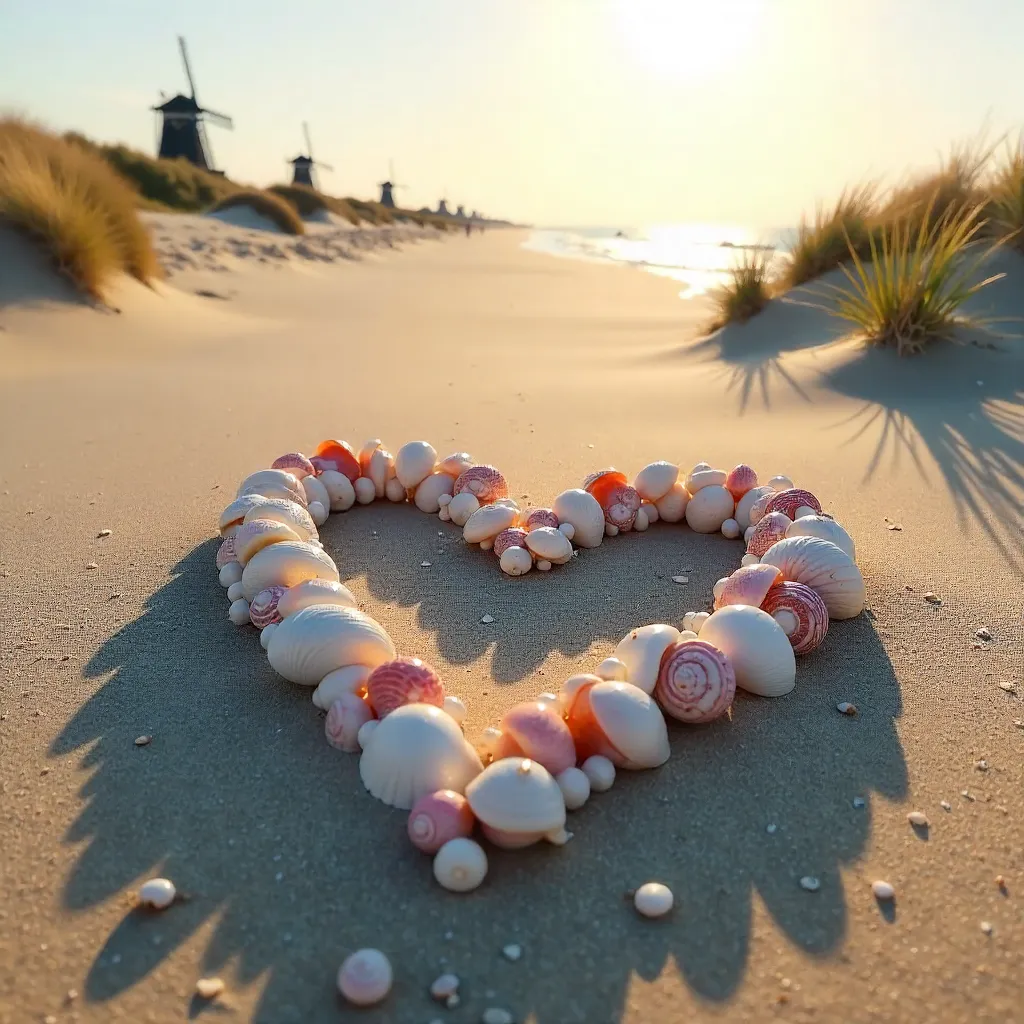 Seashell Heart on a Dutch Beach