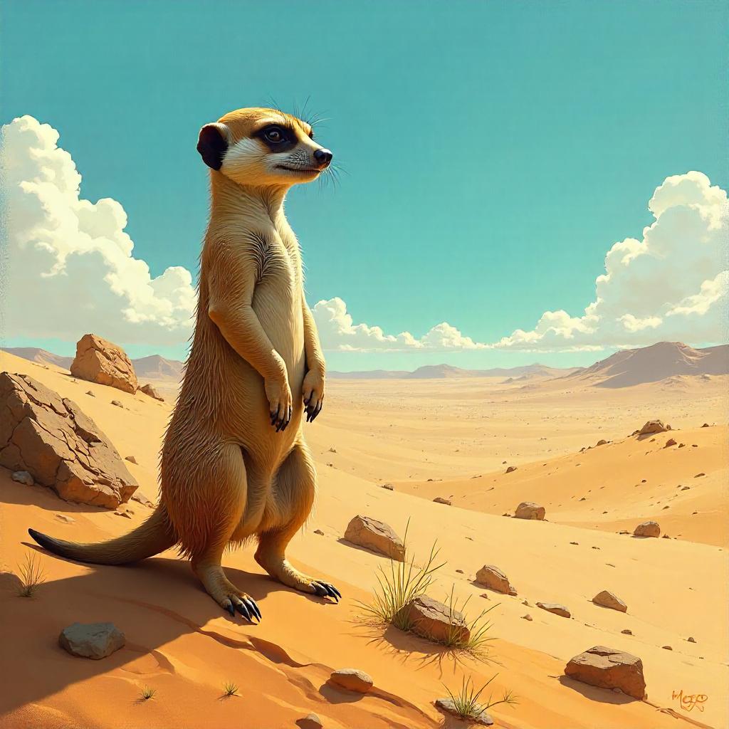 Sentinel Meerkat: Desert Concept Painting